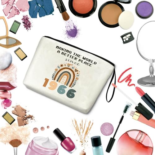APAKUTA 60th Birthday Gift for Women 1966 Makeup Bag - Unique 60 Gifts Idea