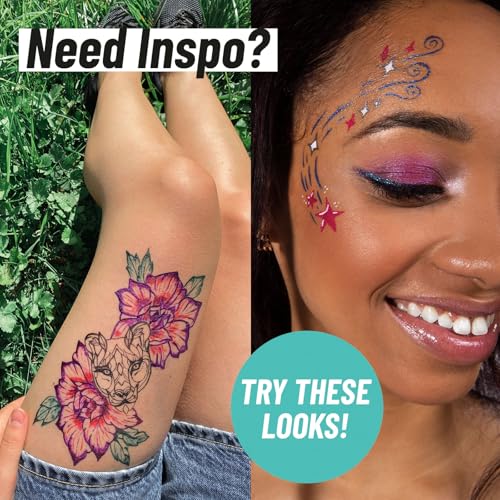 BODYMARK Temporary Tattoo Markers - 8-Count Skin-Safe Color Set