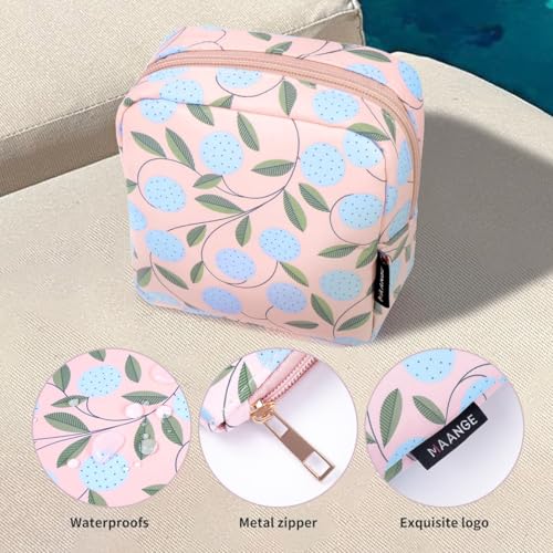 MAANGE Portable Makeup Bag for Purse - Cute Mini Organizer with Pockets