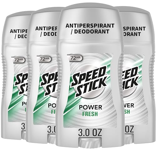 Speed Stick Power Antiperspirant Deodorant for Men, Fresh Scent, 4 Pack - 72 HR Odor Protection