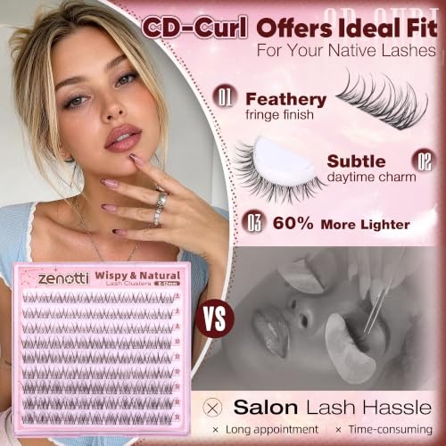 Zenotti Natural Short Wispy Lash Clusters 8-12mm for Natural Makeup