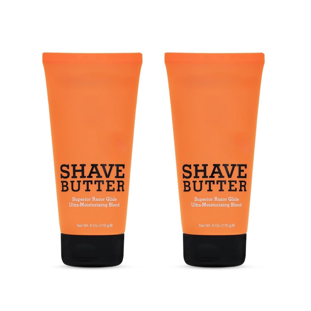Shave Butter for Men, Ultra-Moisturizing Shaving Cream, Smooth Razor Glide, Natural Ingredients, 6 oz (pack of 2)
