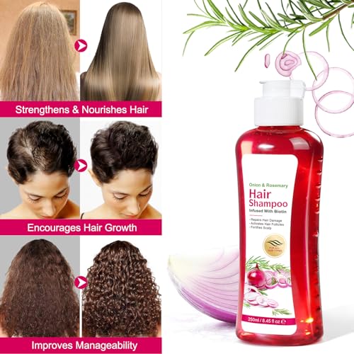 Onion Biotin & Rosemary Shampoo Set for Thinning Hair