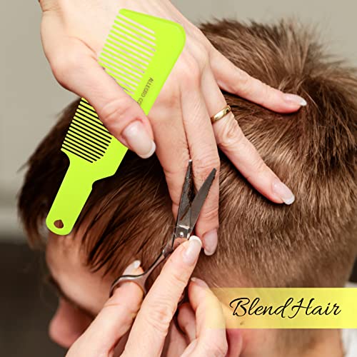 Allegro Combs Flat Top Hair Cutting Comb Neon Yellow 9001 for Barbers & Stylist