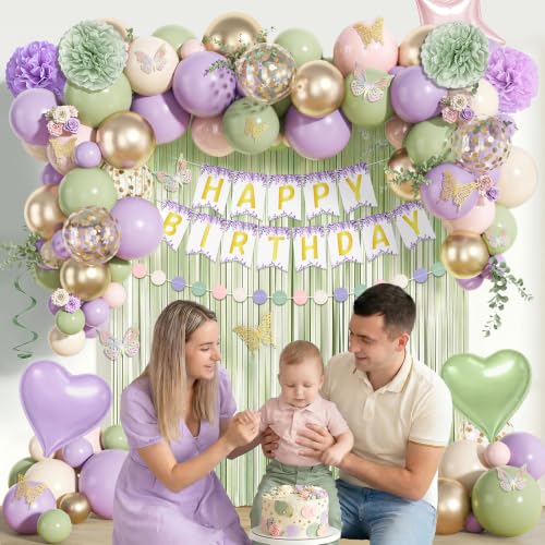 Pastel Wildflower Birthday Decoration Kit with Balloons & Banner