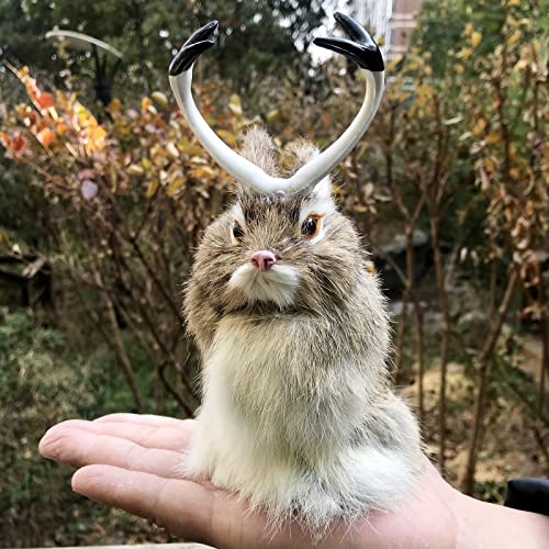 Hand-Crafted Jackalope Figurine | Realistic Rabbit with Antlers
