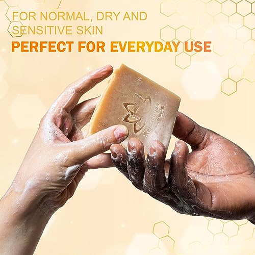 Relaxcation Natural Goat Milk & Honey Cold Process Soap Bar - Handcrafted in USA, Sensitive Skin