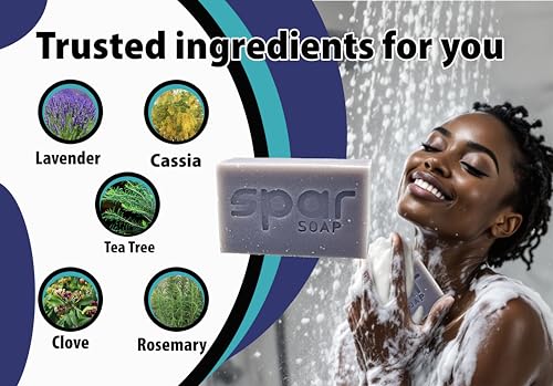 Spar Soap Platinum Lavender Tea Tree Bar Soap - 4 oz | All-Natural Cleansing for Athletes