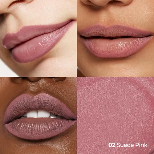 Laka Lip Liner - Smooth & Blendable Soft Matte Lip Contour Pencil for Shaping & Overlining Lips | Waterproof Formula, Oil-Cleanse Off, Long-Lasting Wear | #02 Suede Pink, 0.02oz