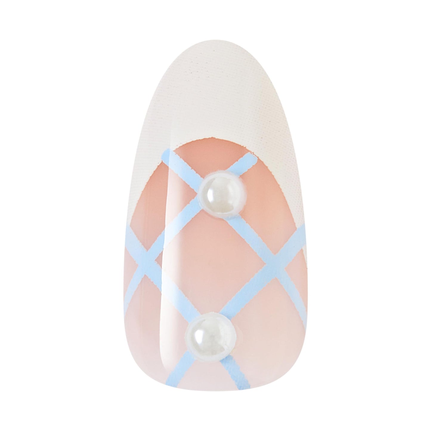 Kiss Impress No Glue Mani Press On Nails, Design, 'Aura', White, Medium Size, Almond Shape, Includes 30 Nails, Prep Pad, Instructions Sheet, 1 Manicure Stick, 1 Mini File