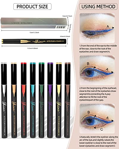 LYSdefeu Bronze Glitter Eyeliner Pen Brown Metallic Shimmer Makeup