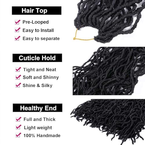 18 Inch Soft Locs Crochet Hair - 8 Packs Distressed Faux Locs for Black Women