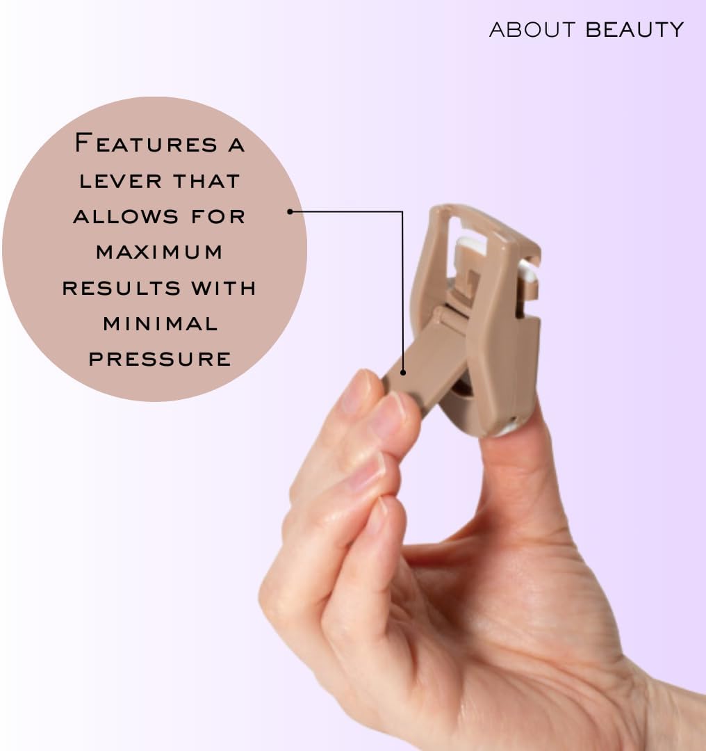 Compact Eyelash Curler - Portable Travel Lash Curler with Replacement Pad | Ergonomic Design for Gentle Curling