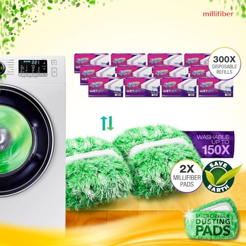Millifiber Microfiber Floor Duster Mop Refills - 2 Pack