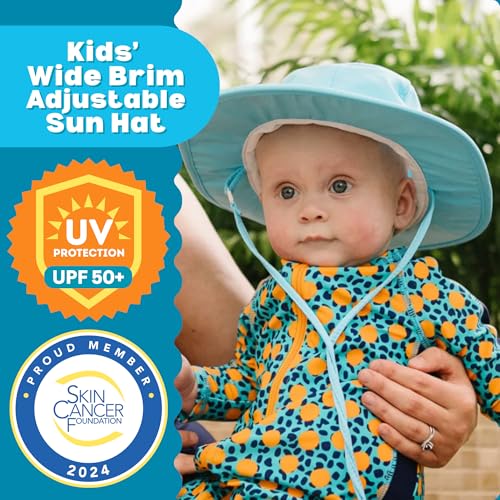 SwimZip UPF 50+ Wide Brim Sun Hat for Babies, Toddlers, and Kids