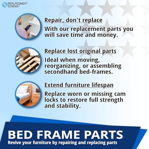 35mm Cam Wheel Locks for IKEA Bed Frames - Pack of 6
