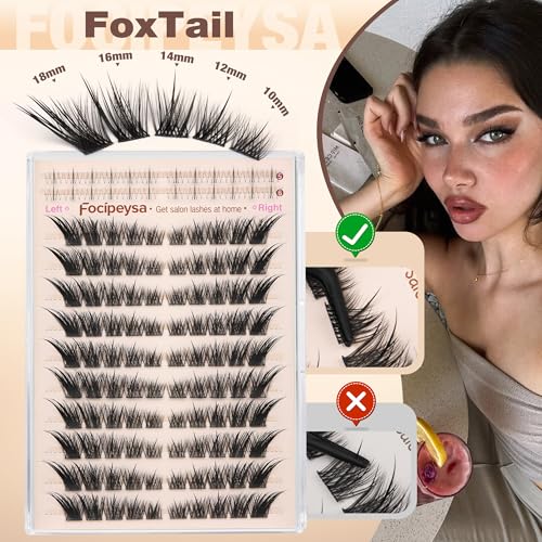 Focipeysa Fox Eye Lash Clusters Kit C-Fox with Bond & Seal Remover