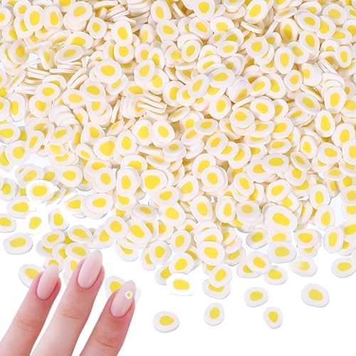 PATIKIL Poached Egg Polymer Clay Slices 100g for Nail Art & Crafts