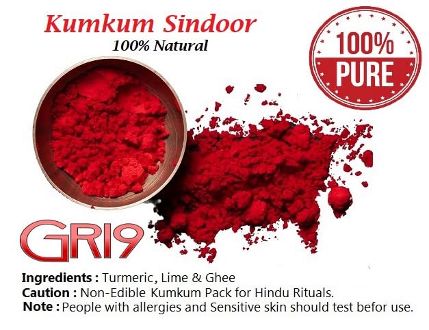 Pure Indian Dark Red Kumkum Powder for Makeup & Rituals