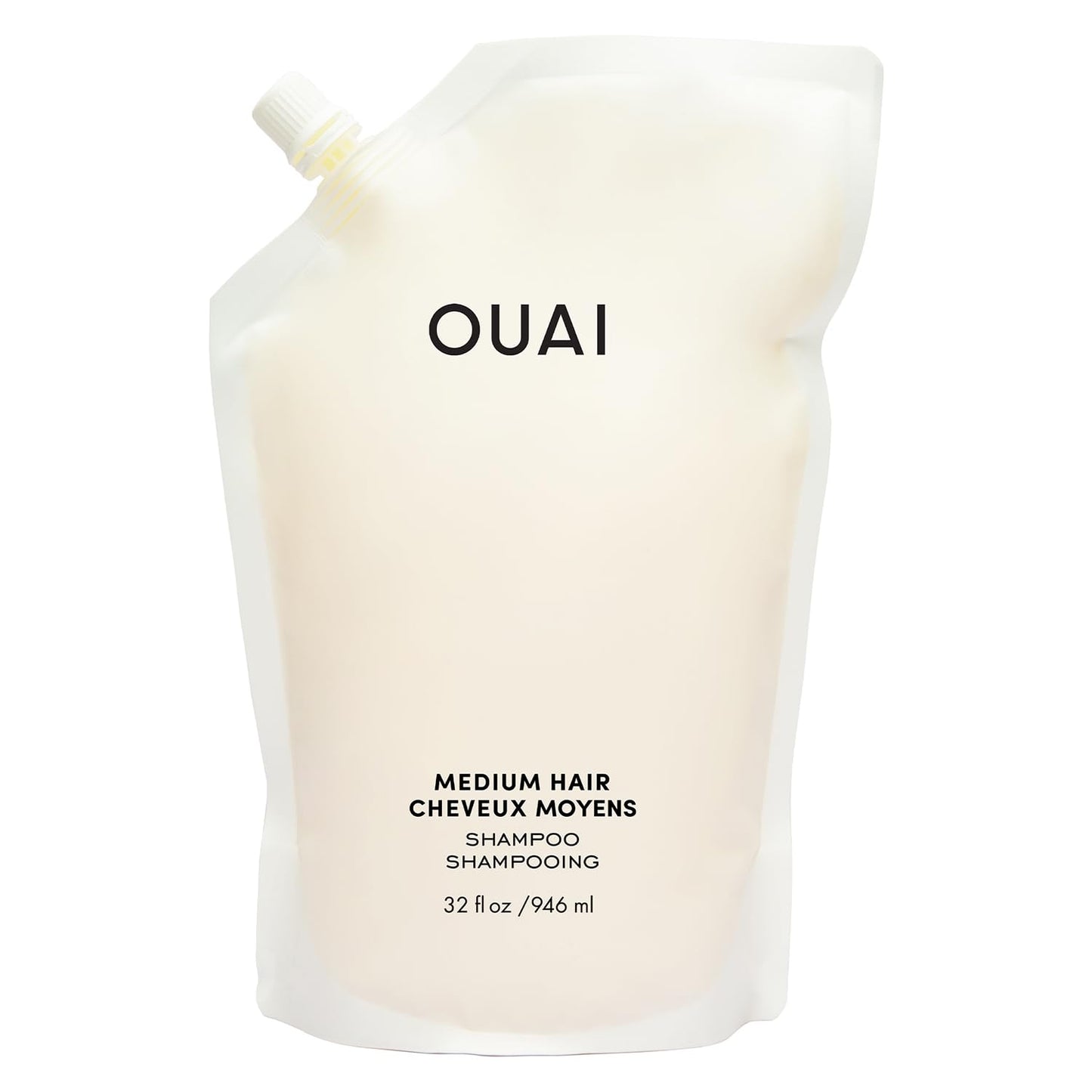 OUAI Thick Hair Shampoo - Hydrating Shea Butter Formula for Full, Frizzy Hair - 32 Oz Refill with Marshmallow Root, Avocado Oil & Keratin