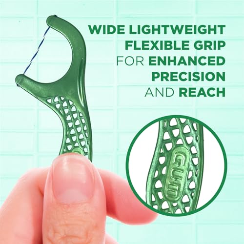GUM Twisted Mint Dental Floss Picks 90 Count (Pack of 6) - Easy-Grip, Travel-Ready