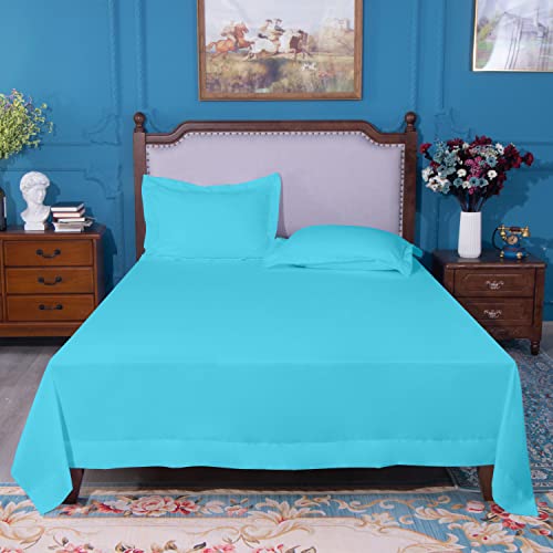 NTBAY Twin XL Soft Brushed Microfiber Flat Sheet - Blue 66 x 102