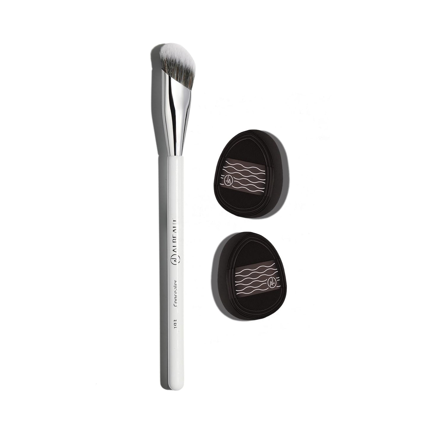 Albeaut Concealer Brush Set Under Eye Concealer Brush with 2PCS Precise Air Cushion Puff Multi-use for Powder Liquid Concealer/Blush/Highlighter Mini & Portable
