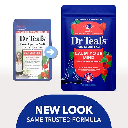 Dr Teal's Epsom Salt Magnesium Soak with Ashwagandha, 3 lbs