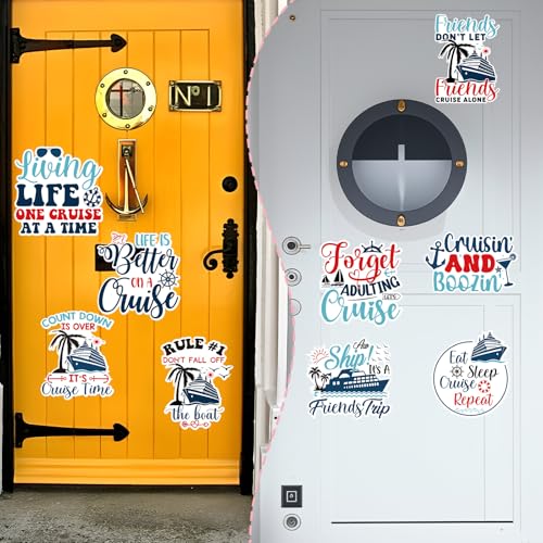 Cruise Door Magnets - 9PCS Funny Nautical Stickers for Cabin Decor