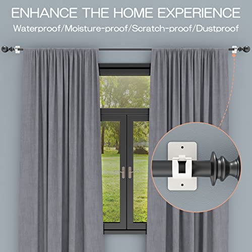 Self-Adhesive Curtain Rod Brackets - 4 Pack, No Drill, Adjustable Hooks
