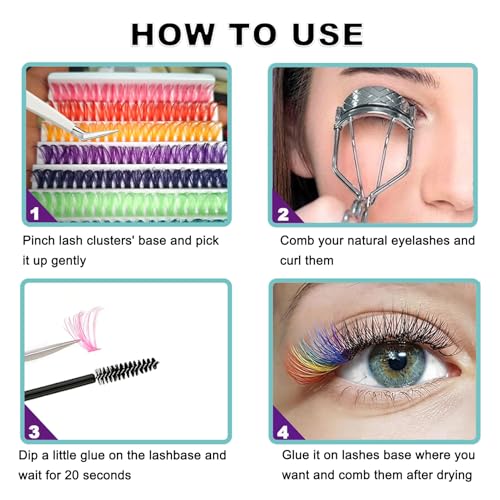 140 Pcs Colorful 40D Lash Extension Kit - Reusable DIY Eyelashes