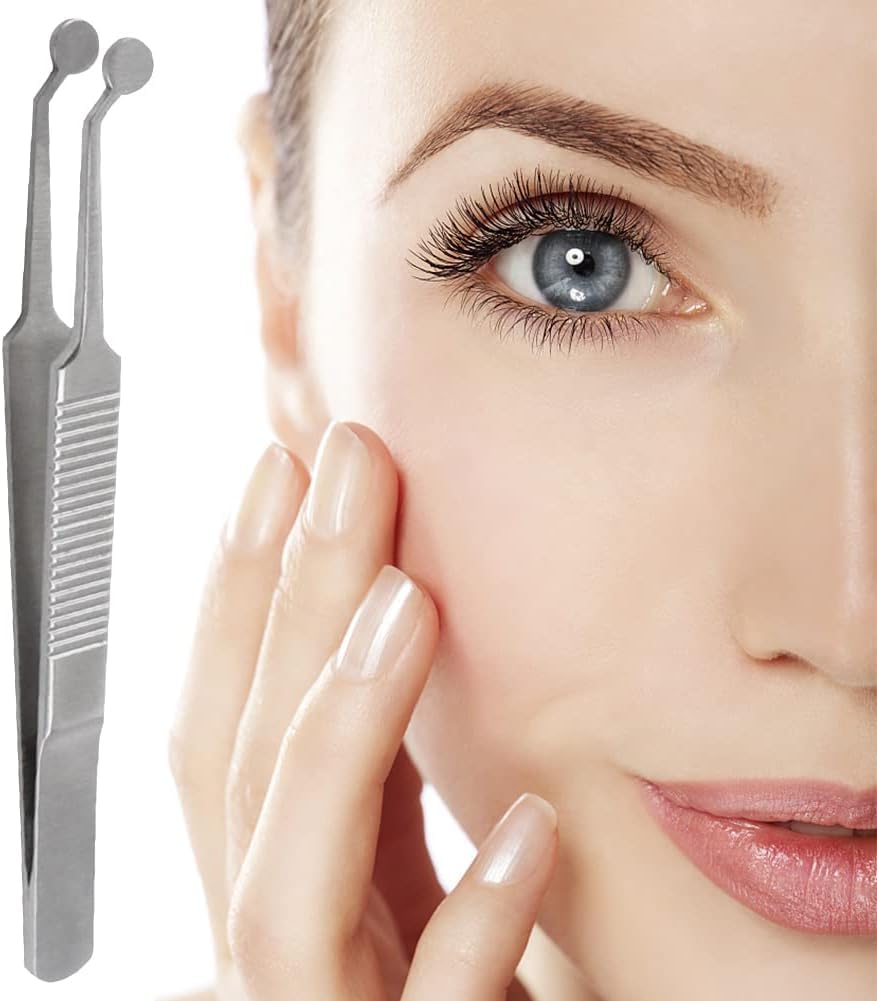 Meibomian Gland Expressor,Professional Forceps Stainless Steel Eyelid Massage Tweezers for Dry Eyes，Eyelid Gland Blockage Unblocking Physiotherapy Tools,