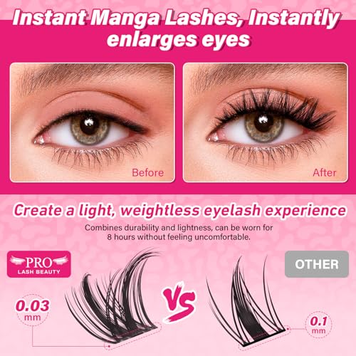 PRO LASHBEAUTY Sweety Lash Clusters Kit - 8-16mm, Waterproof & Reusable