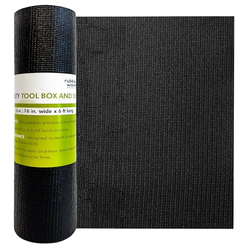 Rubber Tool Box Mat - Industrial Grade PVC, 16" x 6' Non-Slip