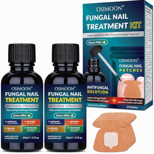 OSIMOON Toenail Fungus Treatment Kit: Nail Repair Solution & Night Patches