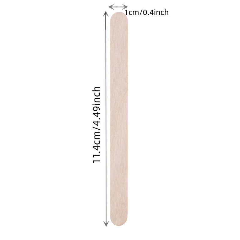 200/500/1000pcs 4.5 Inch Wooden Craft Sticks, Hair Removal Wax Sticks for Eyebrow and Body, Wax Wiping Tools,Natural Wood Popsicle Ice Cream Sticks,Art Projects DIY Wood Crafts