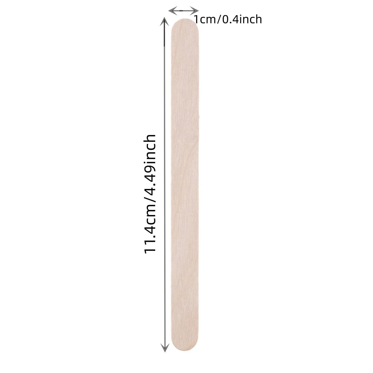 200/500/1000pcs 4.5 Inch Wooden Craft Sticks, Hair Removal Wax Sticks for Eyebrow and Body, Wax Wiping Tools,Natural Wood Popsicle Ice Cream Sticks,Art Projects DIY Wood Crafts