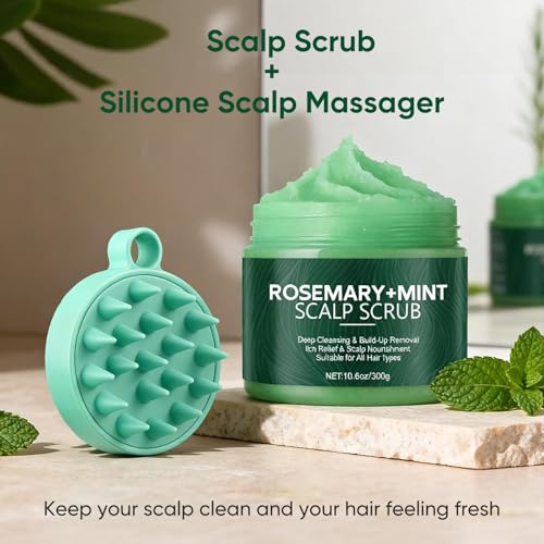 AOPEIBOTO Rosemary Scalp Scrub - Deep Exfoliator for Hair & Scalp, 10.6oz