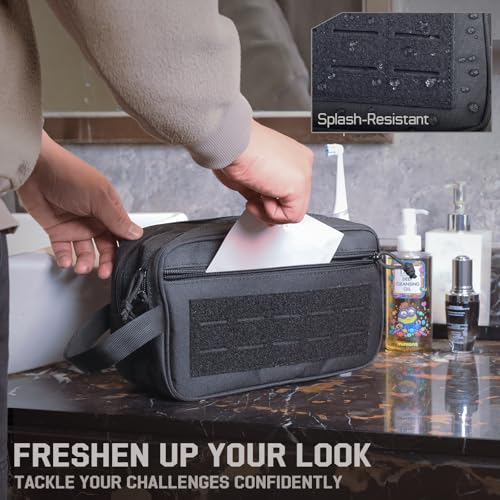 RXW Tactical Toiletry Bag for Men - Compact Black Travel Organizer