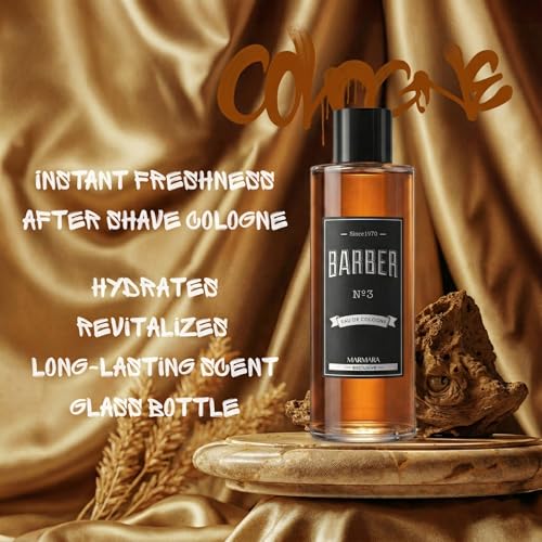Marmara Barber No.3 Aftershave Cologne for Men, 16.9 Fl Oz - Refreshing Cedarwood & Patchouli Scent
