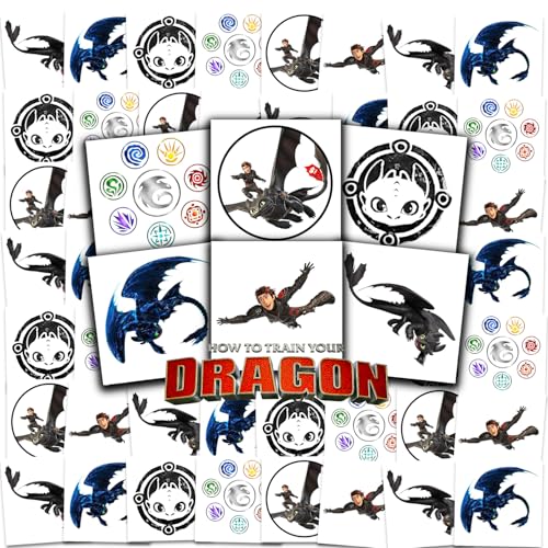 How to Train Your Dragon Temporary Tattoos Bundle 72pc – Kid Party Favors