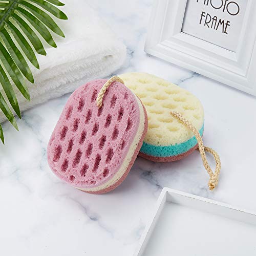 Boao Assorted 5 Soft Bath Sponges Natural Gentle Shower Cleanser