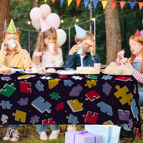 Puzzle Tablecloth for Baby Showers & Birthday Parties - 53 x 108 in