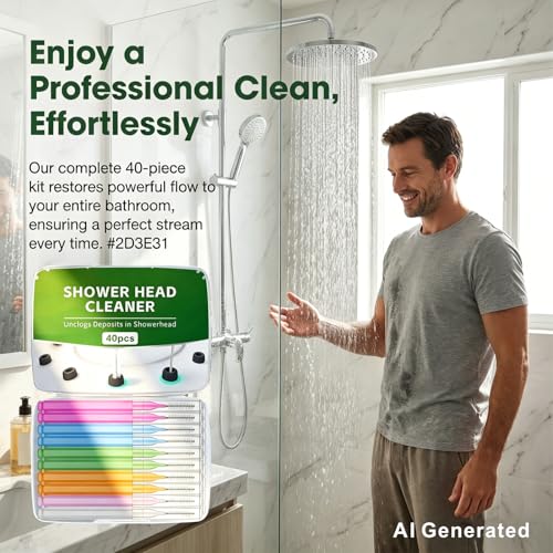 Premium Shower Head Cleaner Set - 40-Piece Tool Kit for Clogged Nozzles