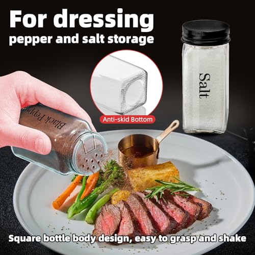 9-Piece Square Glass Spice Jars Set with Labels & Shaker Lids