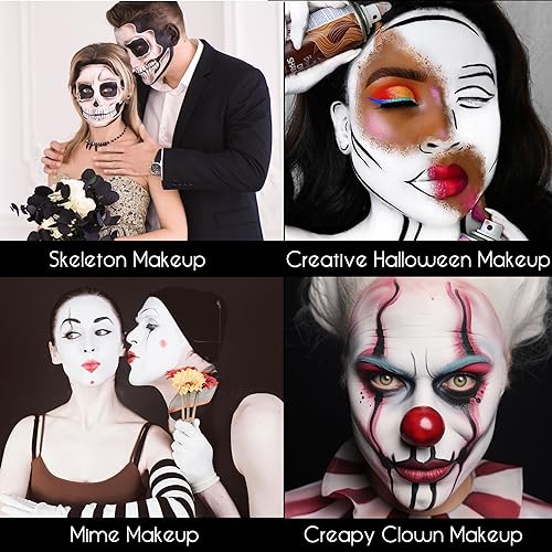 CCBeauty White & Black Face Body Paint Stick - Waterproof SFX Makeup for Halloween