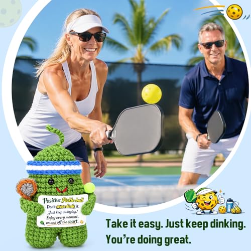 Funny Crochet Pickleball Gifts for Men & Women - Positive Vibes