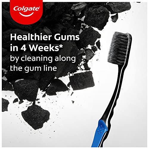 Colgate SlimSoft Charcoal Toothbrush Set of 4 - Gentle Deep Clean