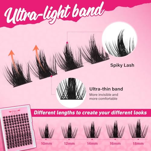 PRO LASHBEAUTY Sunset Lash Clusters Kit - Wispy DIY Eyelash Extensions