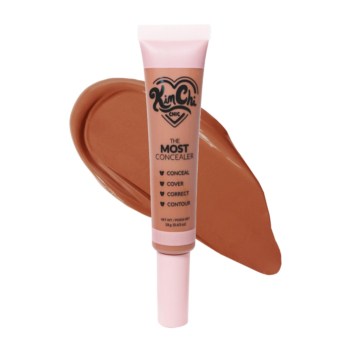 KimChiChic Concealer - Full Coverage Water Resistant Multi-Use Formula | Matte Satin Finish | 0.63 oz, 01-Ivory